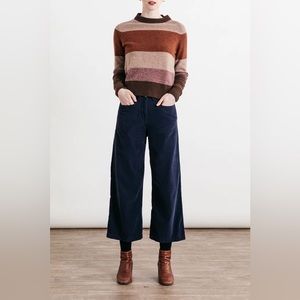 Bridge & Burn Navy Blue Corduroy Easton Wide Leg Pants